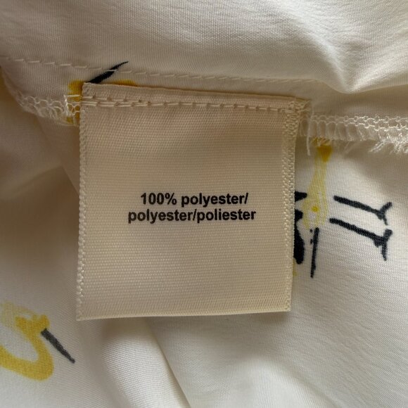 Oat & Fawn cream bird print 3/4 sleeve 1/2 zip blouse women's size XS - Picture 8 of 9